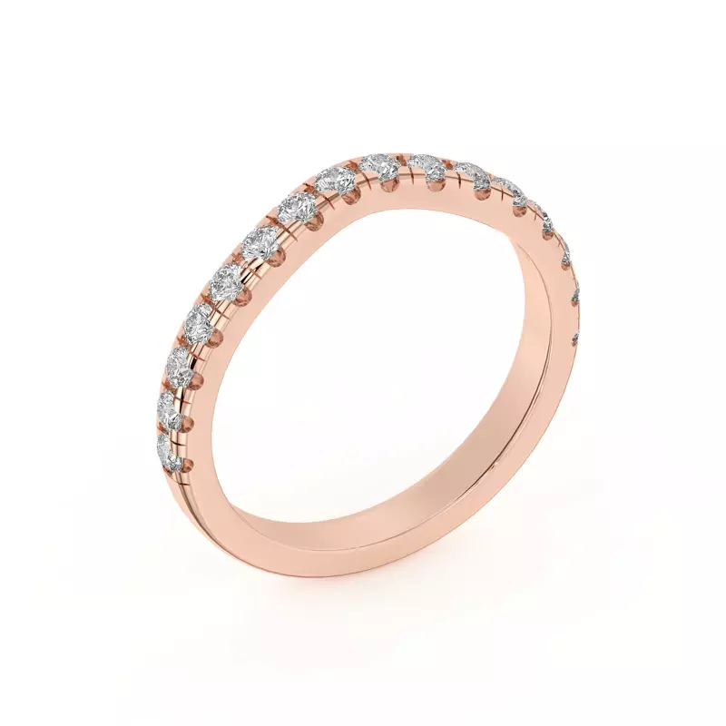 18K Rose Gold Betsy Grand Curved Pavé Band