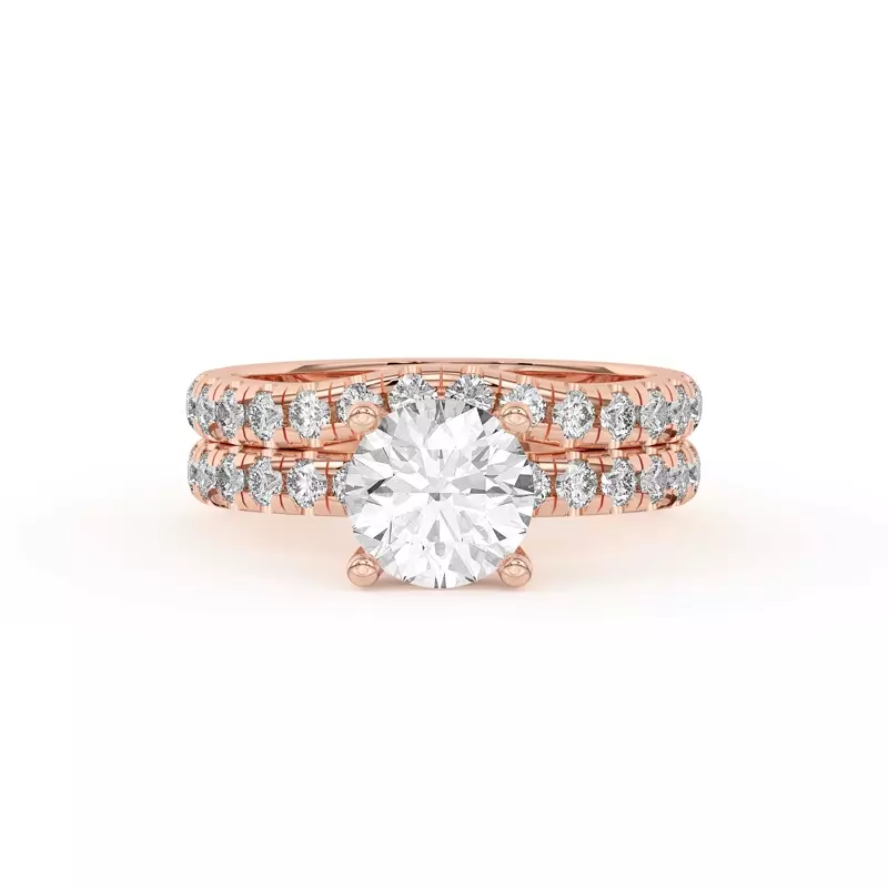 18K Rose Gold Betsy Grand Curved Pavé Band