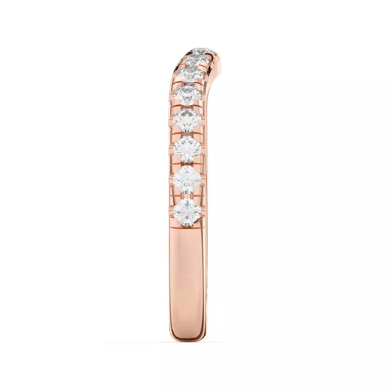 18K Rose Gold Betsy Grand Curved Pavé Band
