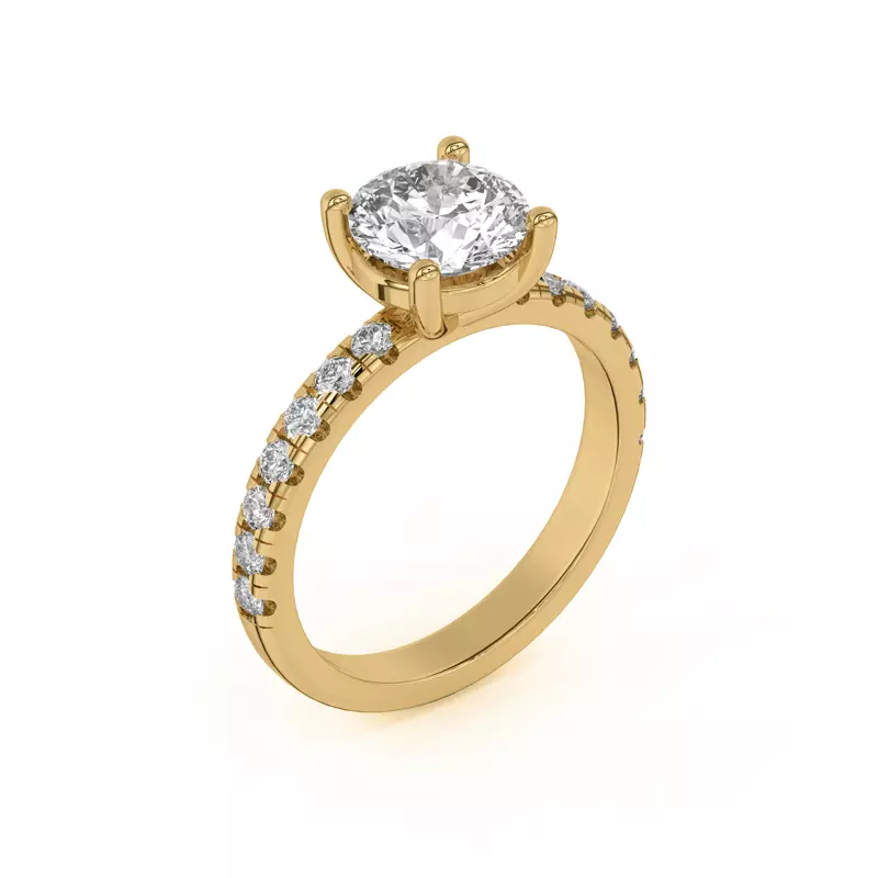 18K Yellow Gold Betsy Grand Pavé Engagement Ring
