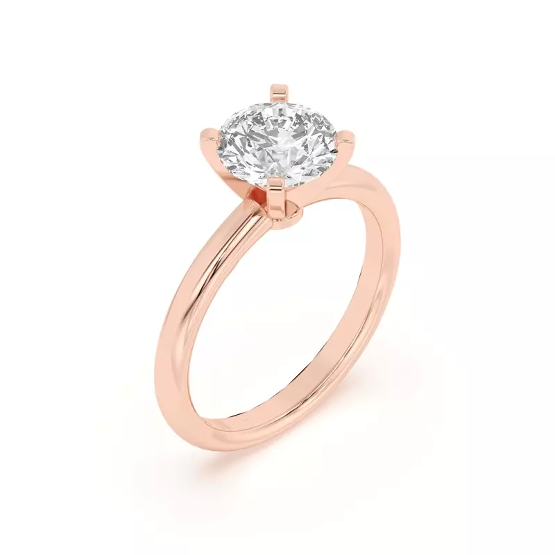 14K Rose Gold Ally Classic Solitaire Engagement Ring (2mm)
