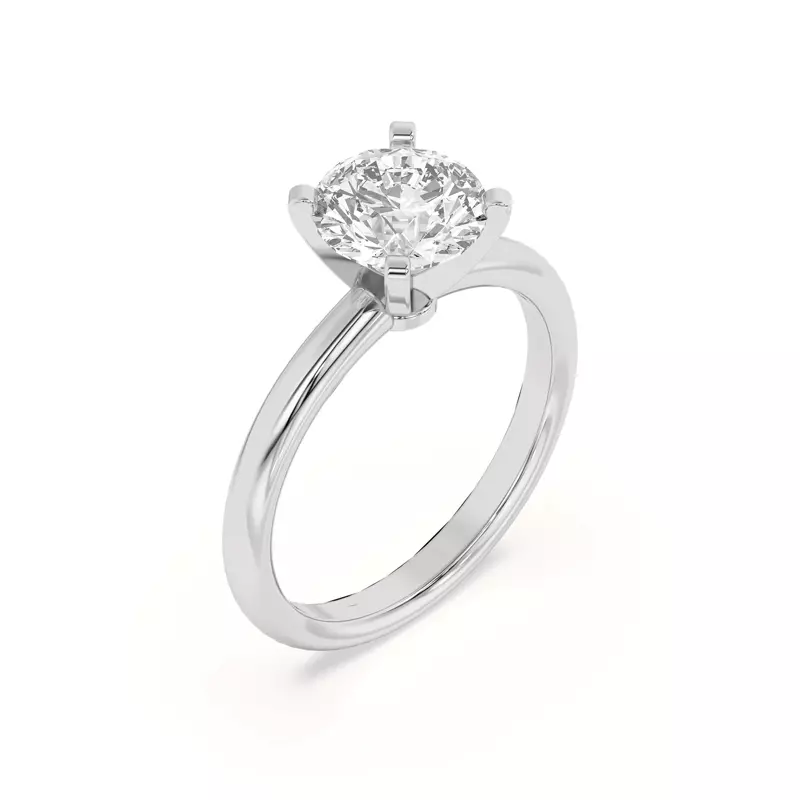 14K White Gold Ally Classic Solitaire Engagement Ring (2mm)