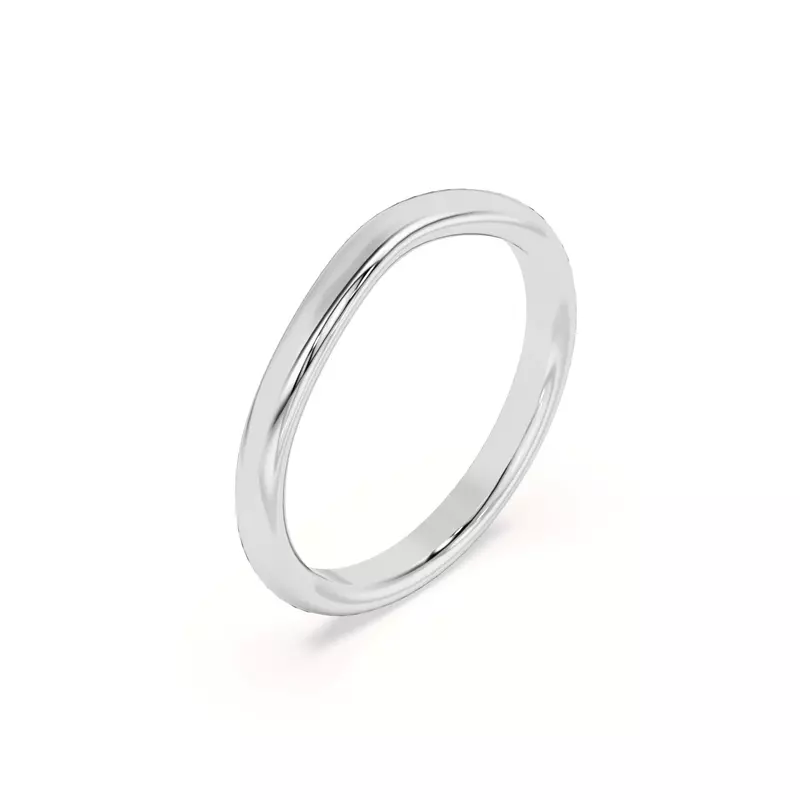 14K White Gold Ally Curved Band (2.0mm)