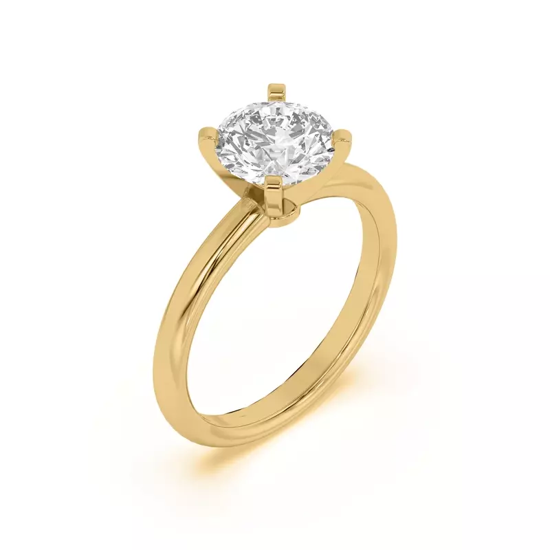 14K Yellow Gold Ally Classic Solitaire Engagement Ring (2mm)