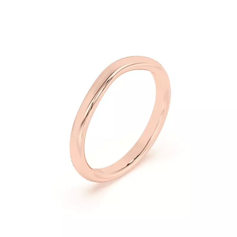 18K Rose Gold Ally Curved Band (2mm)