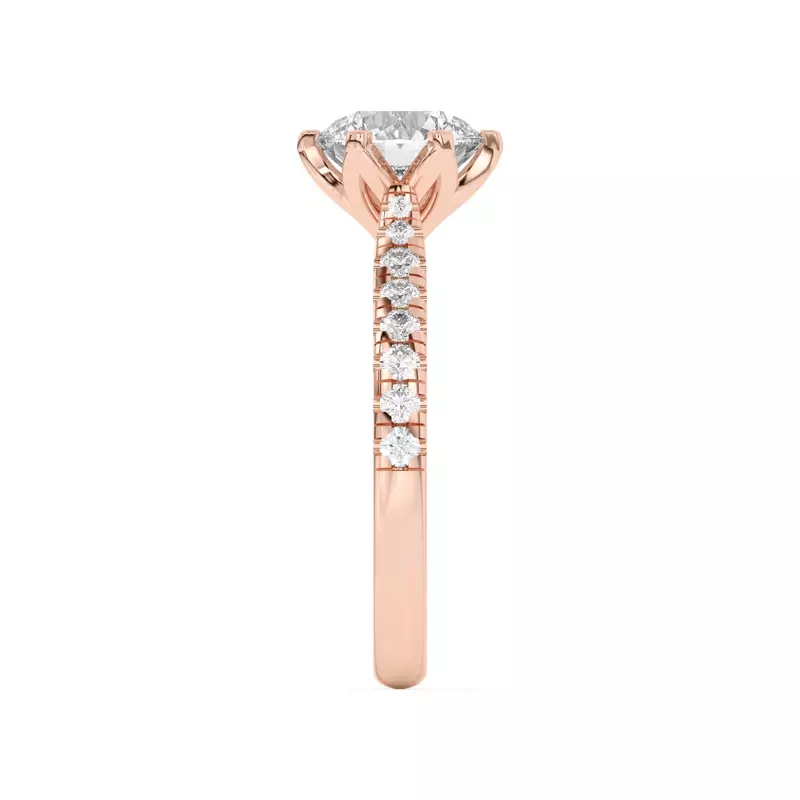 14K Rose Gold Marigold Grand Tulip Inspired 6 Prong Engagement Ring