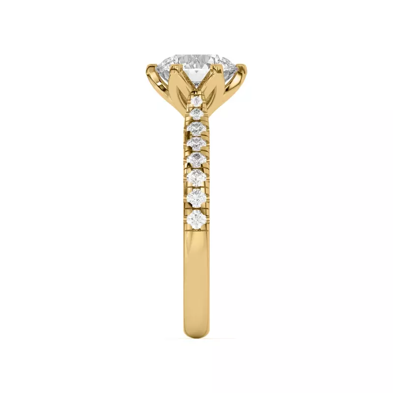 14K Yellow Gold Marigold Grand Tulip Inspired 6 Prong Engagement Ring