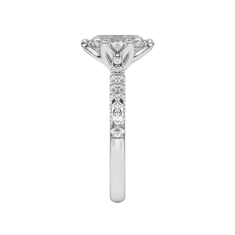 18K White Gold Marigold Grand Tulip Inspired 6 Prong Engagement Ring