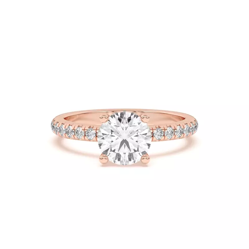 14K Rose Gold Marie Grand Hidden Halo Pavé Engagement Ring