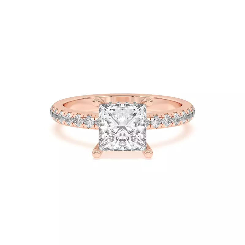 Marie Grand Hidden Halo Pavé Engagement Ring - 14K Rose Gold