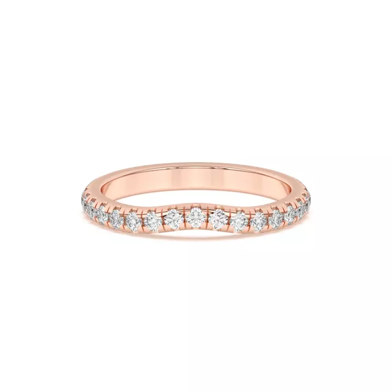 14K Rose Gold Marie Grand Curved Pavé Band