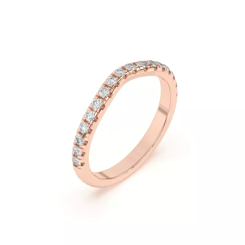 14K Rose Gold Marie Grand Curved Pavé Band