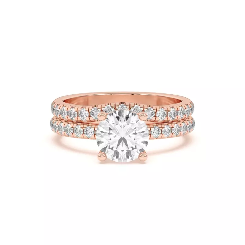 14K Rose Gold Marie Grand Curved Pavé Band