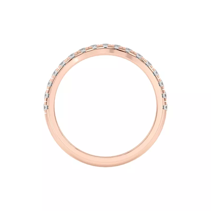 14K Rose Gold Marie Grand Curved Pavé Band
