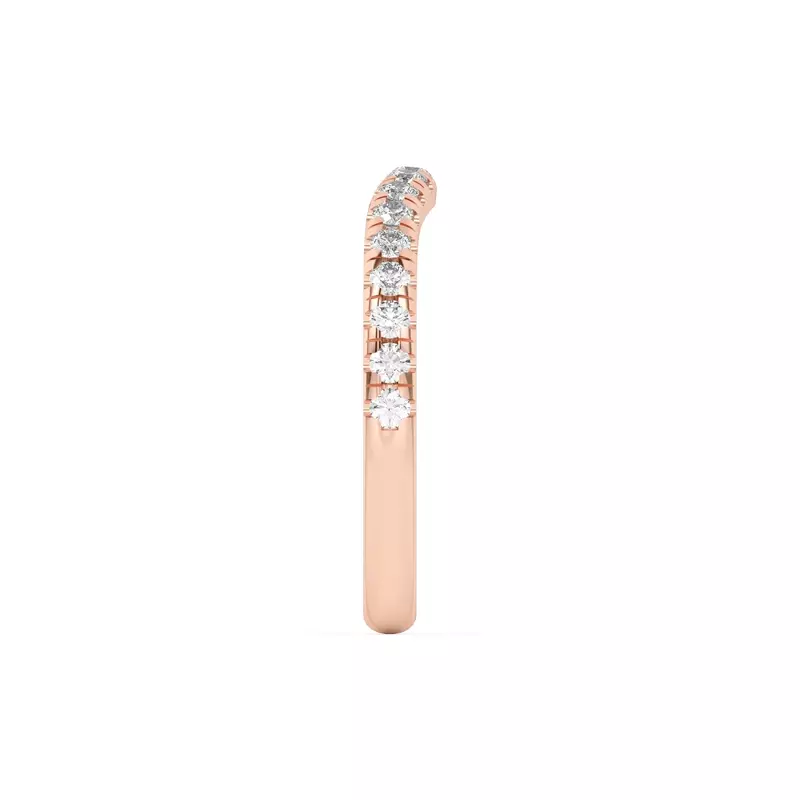 14K Rose Gold Marie Grand Curved Pavé Band