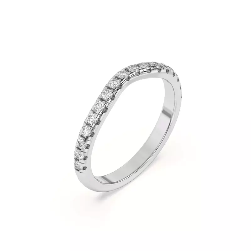 14K White Gold Marie Grand Curved Pavé Band