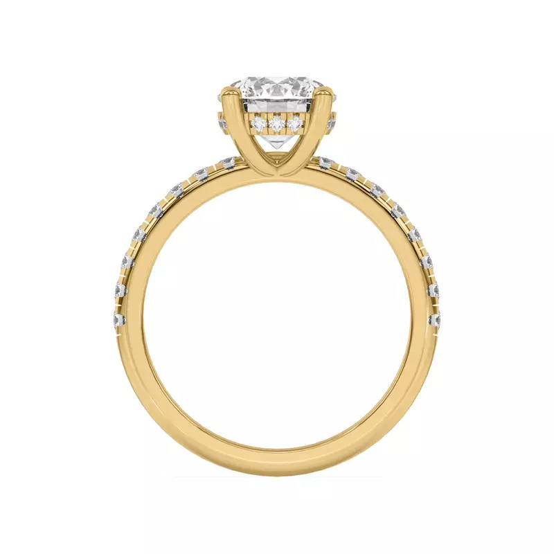 14K Yellow Gold Marie Grand Hidden Halo Pavé Engagement Ring