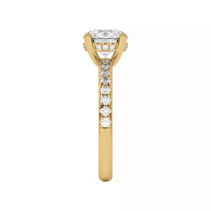 14K Yellow Gold Marie Grand Hidden Halo Pavé Engagement Ring
