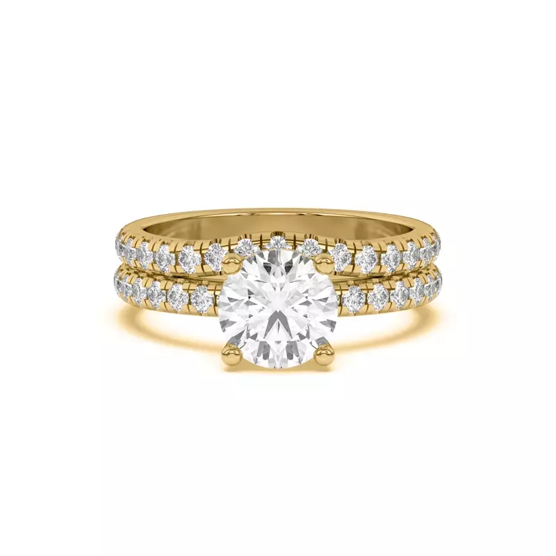 14K Yellow Gold Marie Grand Curved Pavé Band