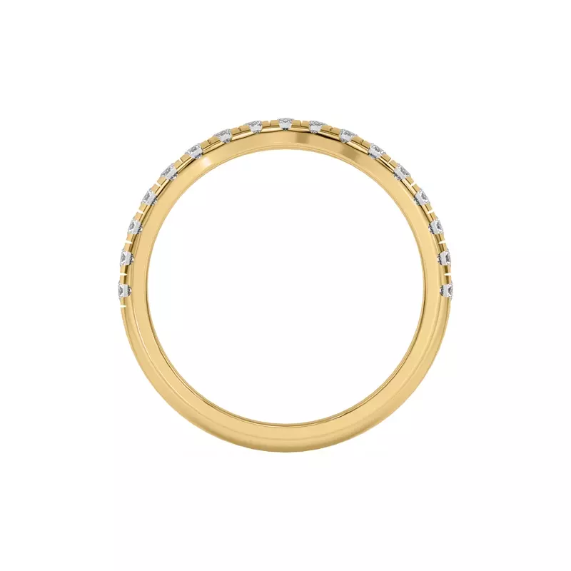 14K Yellow Gold Marie Grand Curved Pavé Band