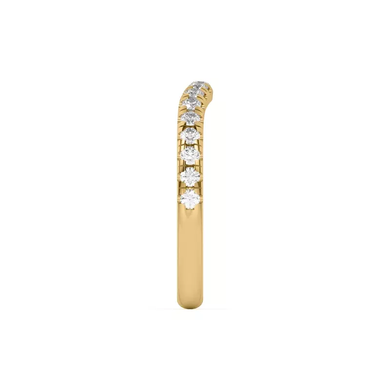 14K Yellow Gold Marie Grand Curved Pavé Band