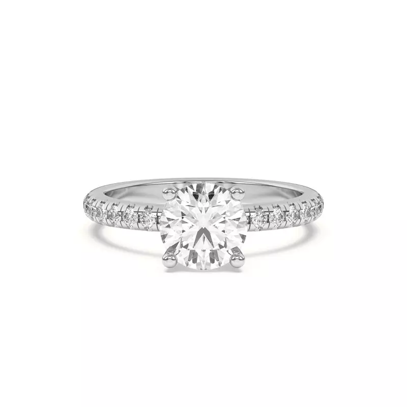 Platinum Marie Grand Hidden Halo Pavé Engagement Ring