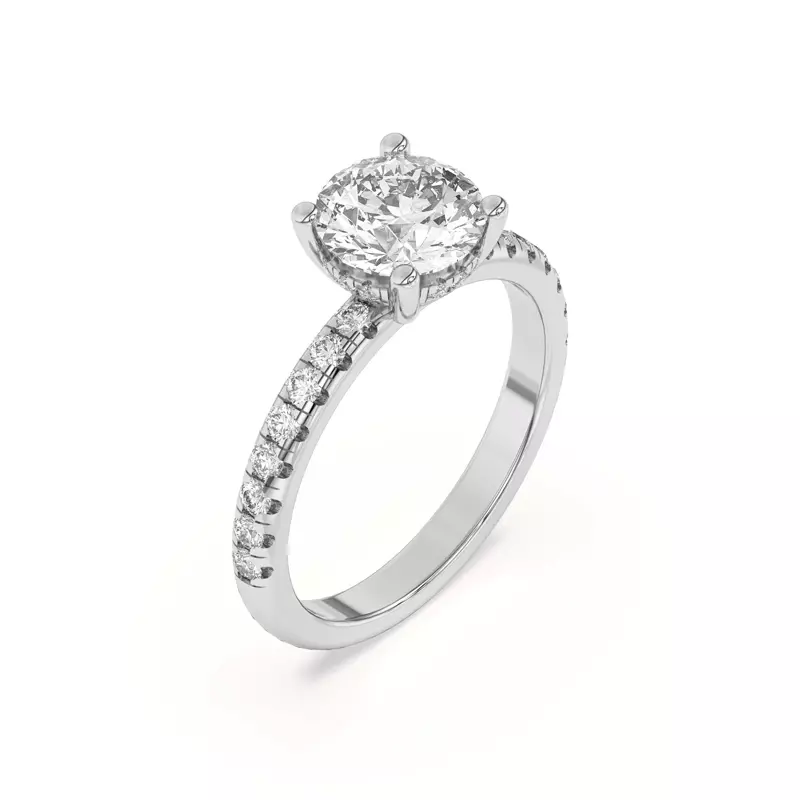 Platinum Marie Grand Hidden Halo Pavé Engagement Ring