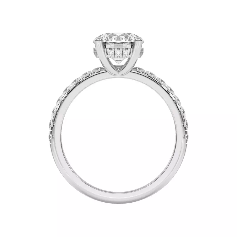 Platinum Marie Grand Hidden Halo Pavé Engagement Ring