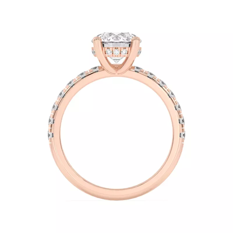 14K Rose Gold Marie Majestic Hidden Halo Pavé Engagement Ring