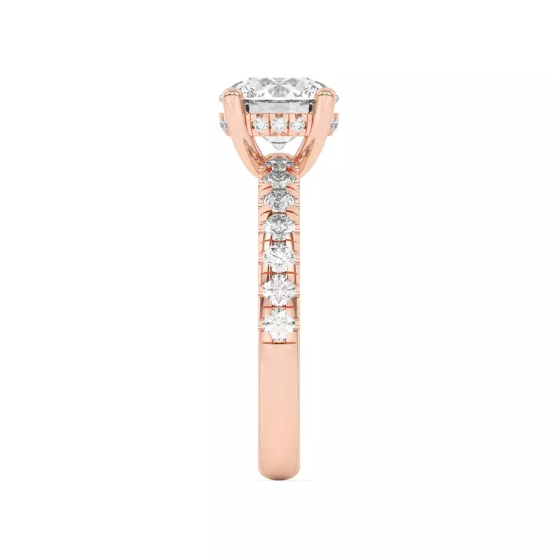 14K Rose Gold Marie Majestic Hidden Halo Pavé Engagement Ring
