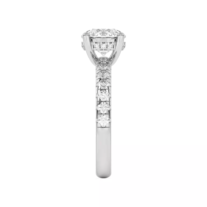 14K White Gold Marie Majestic Hidden Halo Pavé Engagement Ring