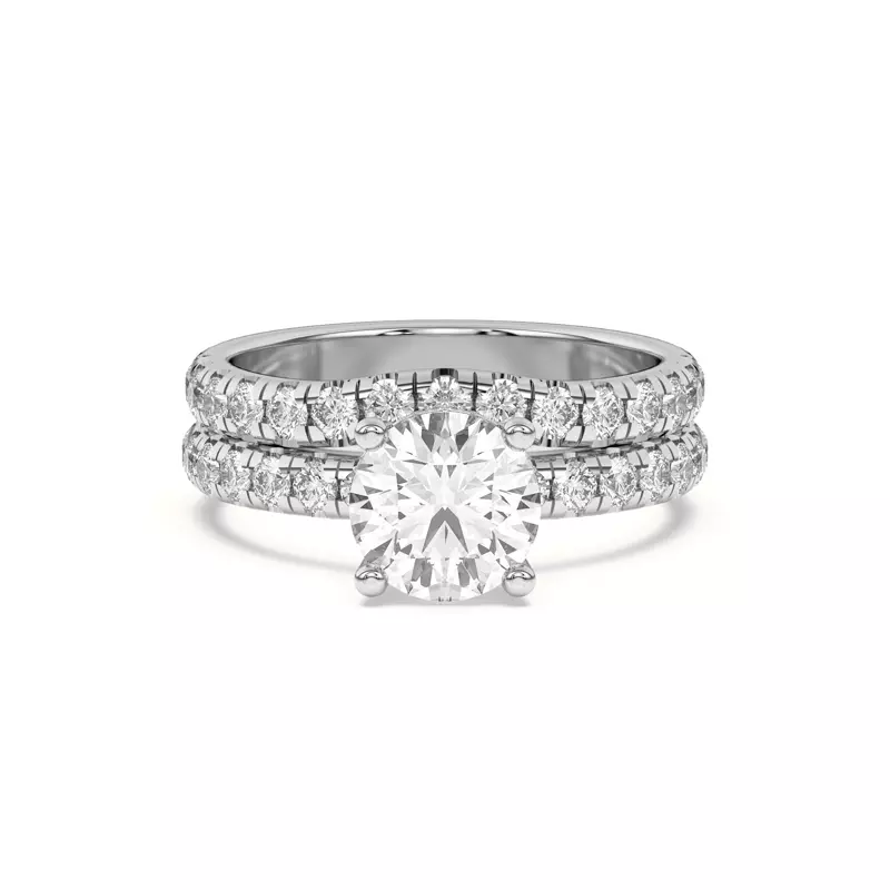 14K White Gold Marie Majestic Curved Pavé Band