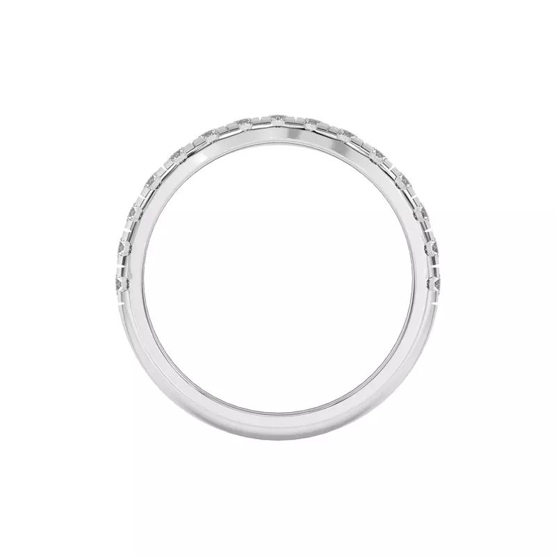 14K White Gold Marie Majestic Curved Pavé Band