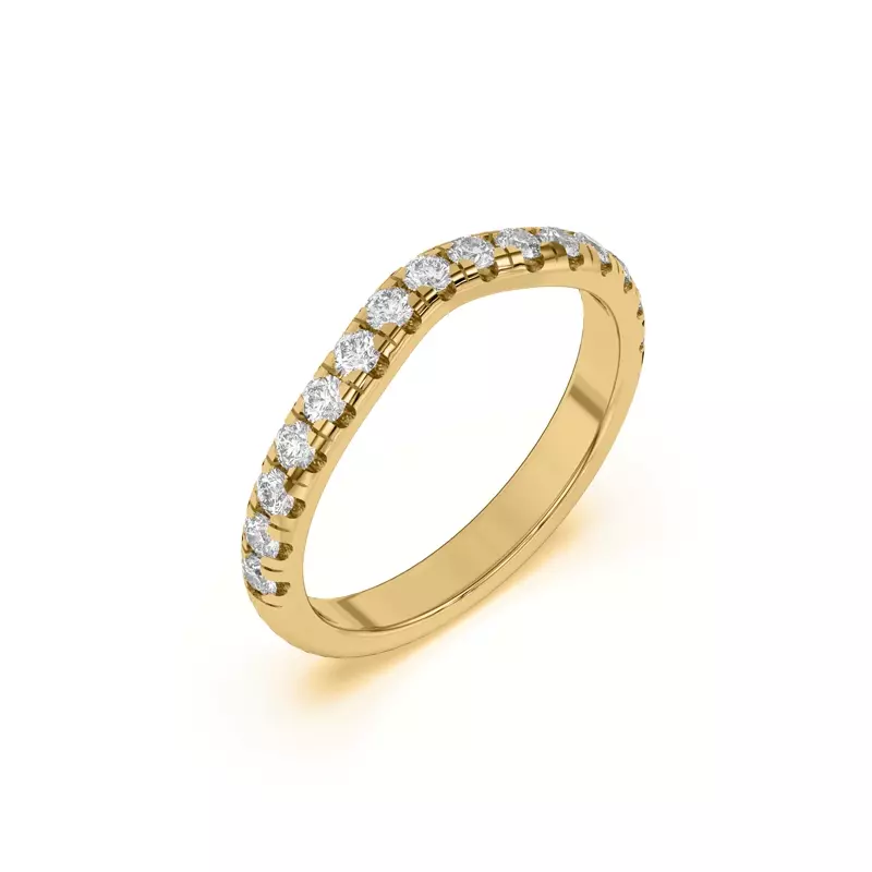 14K Yellow Gold Marie Majestic Curved Pavé Band