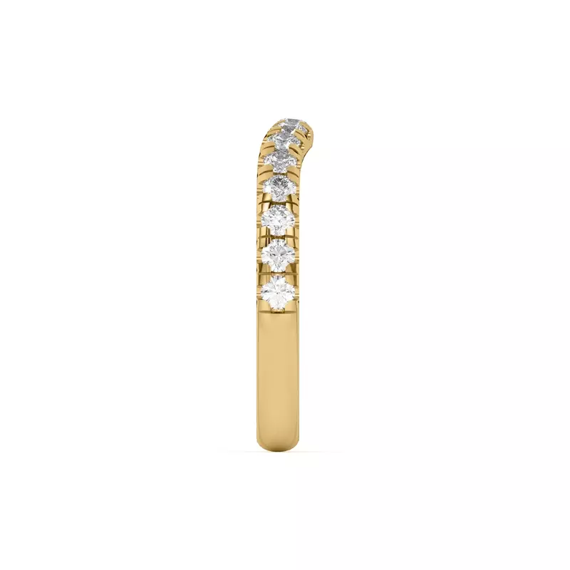 14K Yellow Gold Marie Majestic Curved Pavé Band