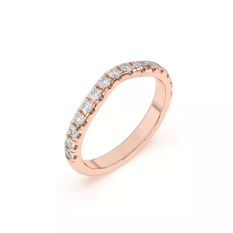 18K Rose Gold Marie Majestic Curved Pavé Band