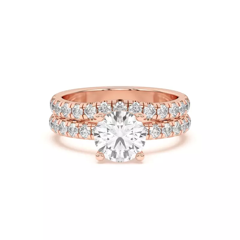 18K Rose Gold Marie Majestic Curved Pavé Band