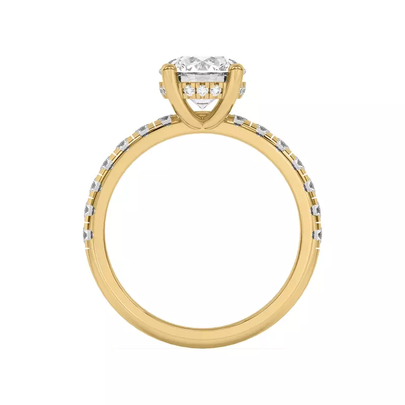 18K Yellow Gold Marie Majestic Hidden Halo Pavé Engagement Ring