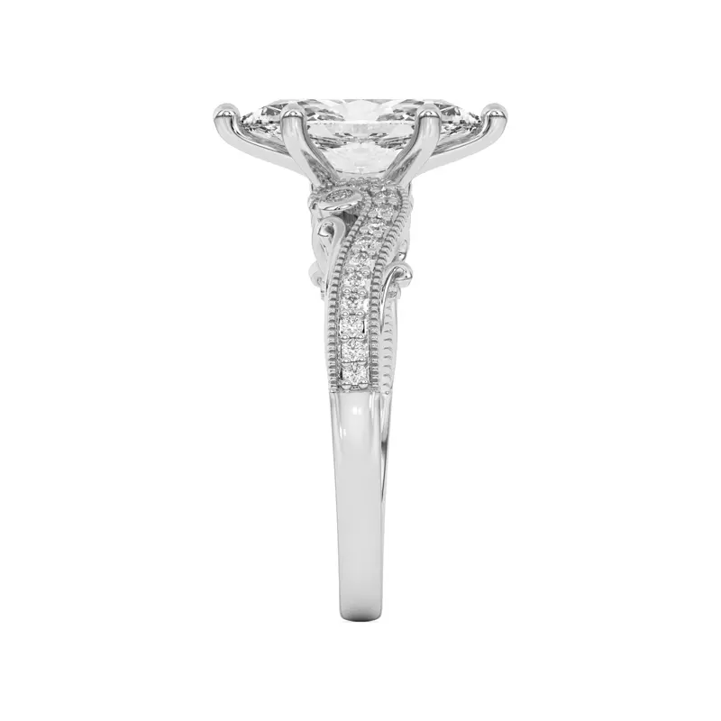 Platinum Oasis Filigree Pavé Engagement Ring