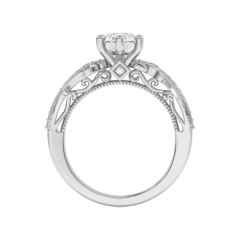 Platinum Oasis Filigree Pavé Engagement Ring