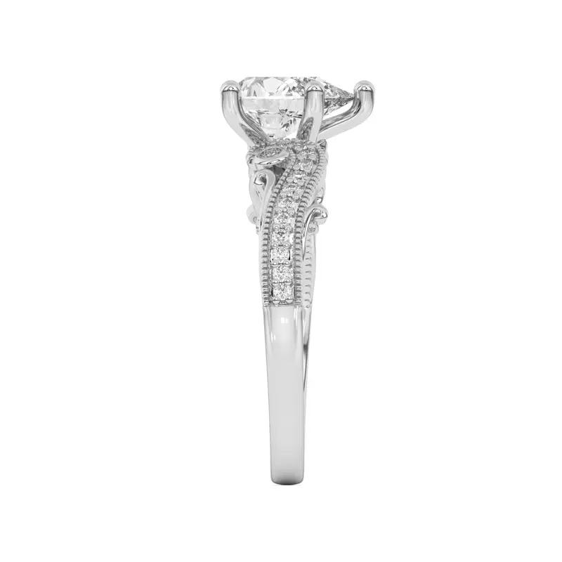 Platinum Oasis Filigree Pavé Engagement Ring