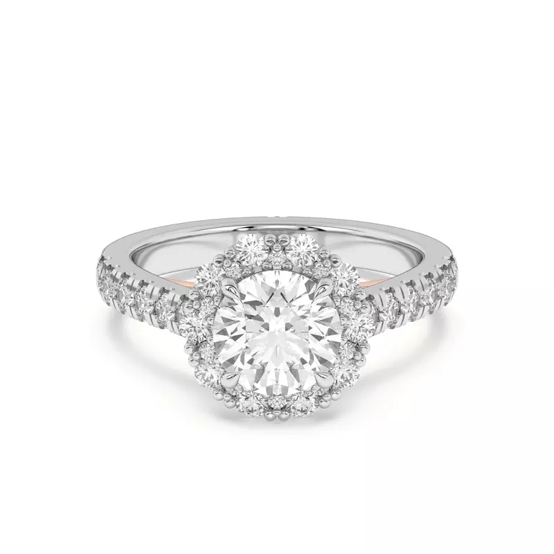 Platinum & Rose Gold 18k Seraphine Halo Engagement Ring