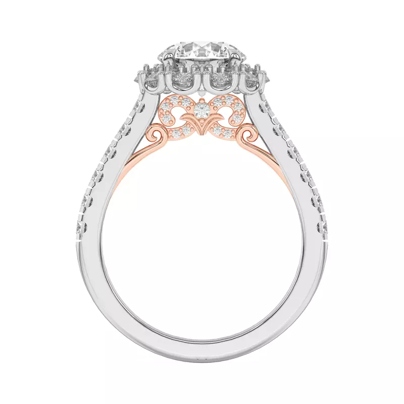 Platinum & Rose Gold 18k Seraphine Halo Engagement Ring