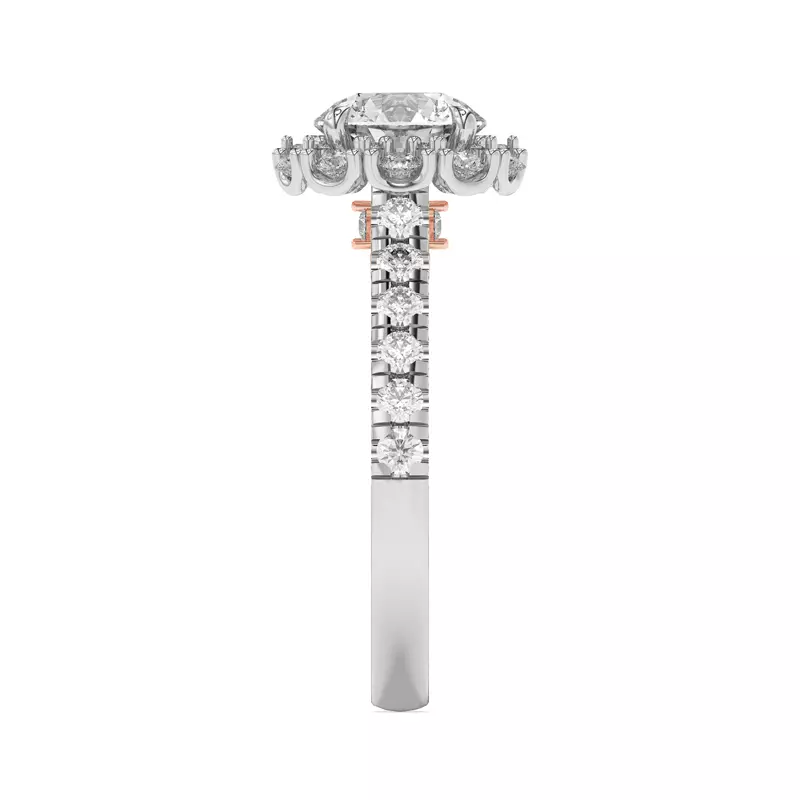 Platinum & Rose Gold 18k Seraphine Halo Engagement Ring