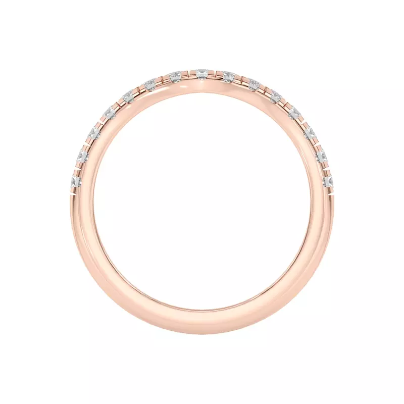 14K Rose Gold Petalo Pavé Curved Band