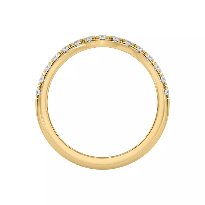 14K Yellow Gold Petalo Pavé Curved Band