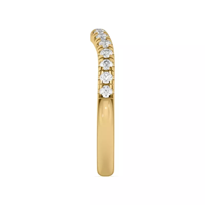 14K Yellow Gold Petalo Pavé Curved Band