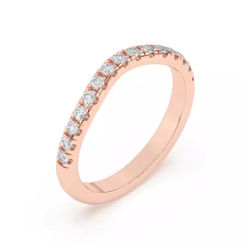 18K Rose Gold Petalo Pavé Curved Band
