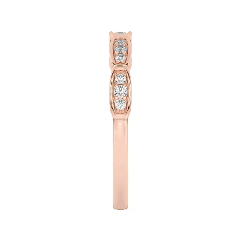 14K Rose Gold Aurelia Station-Set Pavé Band