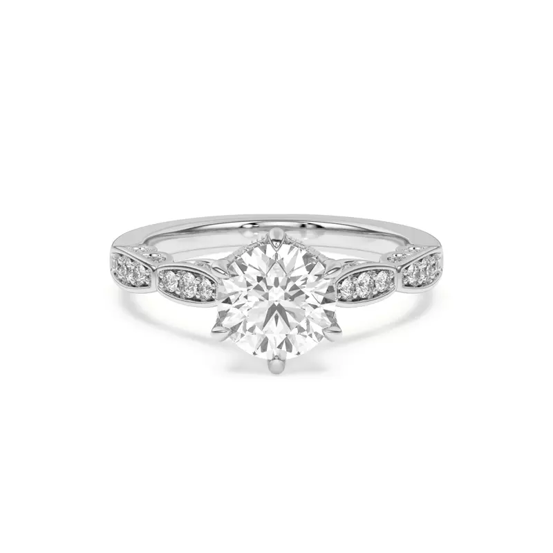 14K White Gold Aurelia Lace Engagement Ring